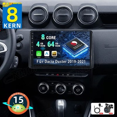 8-Kern 4+64GB Android 15 Autoradio GPS CarPlay SWC BT Für Dacia Duster 2019-2021