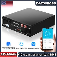 48V 100AH 5120Wh Server Rack LiFePO4 Lithium Battery 3U Size Bluetoooth APP RV