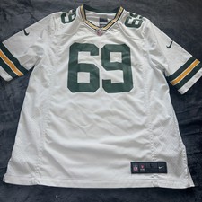 Nike Mens White Green Bay Packers David Bakhtiari 69 Football-NFL Jersey Sz L