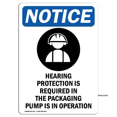 Hearing Protection With Symbol OSHA Notice Sign Metal Plastic Decal