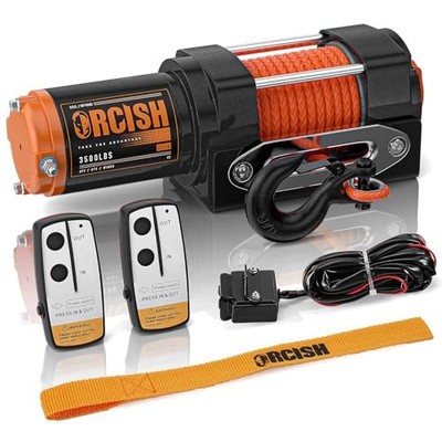  Upgrade 3500 lb 12V DC Electric Winch, ATV/UTV Winch Kit for Towing, 3500 lbs