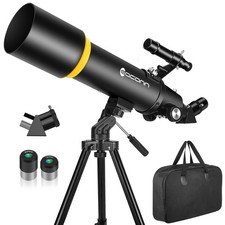 90mm Aperture 600mm Refractor Telescope for Adults Kids, Astronomy Kit with Ph