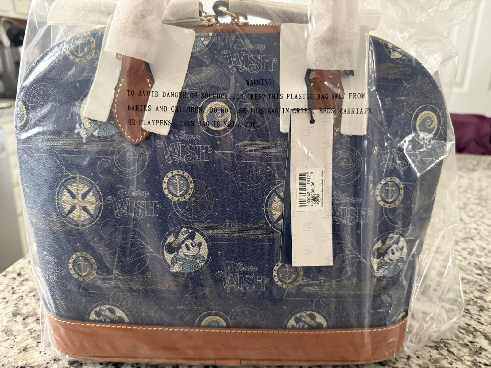 Disney Cruise Line DCL Wish Captain Mickey Dooney & Bourke Satchel Bag New