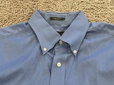 Eddie Bauer Men's Large Wrinkle Res Relaxed Fit Light Blue Long Sleeve