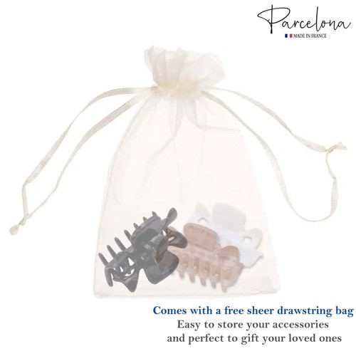 Parcelona French Classic 1.5" Pequeño Celuloide Juego de 3 Garras para el Pelo para Mujer - Imagen 24 de 34
