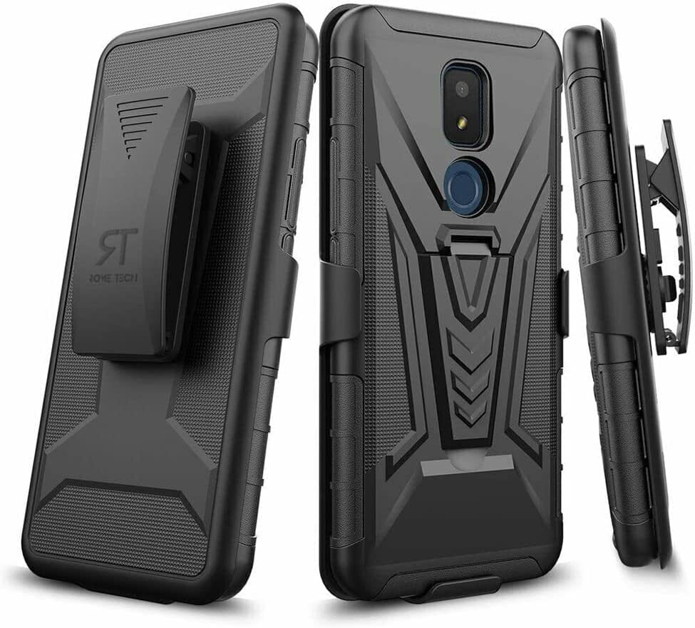 Custodia Roma Tech Per Cricket Icon 3: Fondina Con Clip Da Cintura E Kickstand, Protezione Antiurto 360°