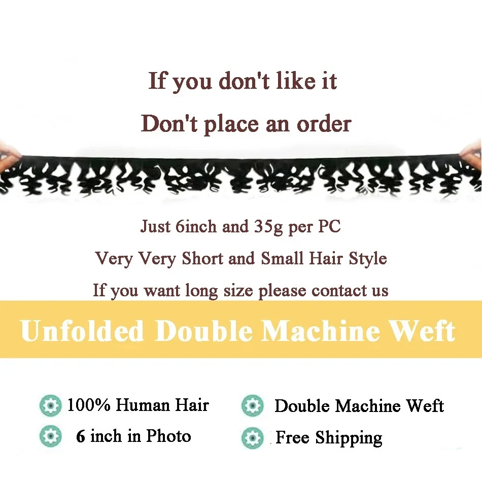 Paquetes de extensiones de cabello rizado hinchable peruano 100 % paquetes de cabello humano 6 pulgadas Foto 3 de 4