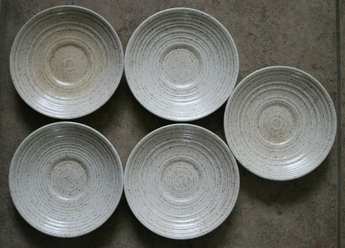 Five GUC Homespun Churchill Stonecast Range England SAUCERS PLATES 5.5-inches