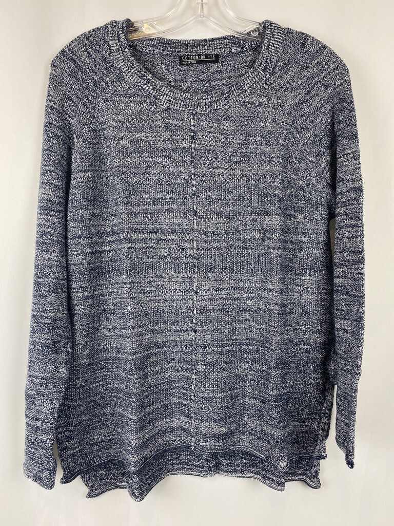 Womens Sweater Size S Cotton On Dark Blue Slit Sides Knit Pullover
