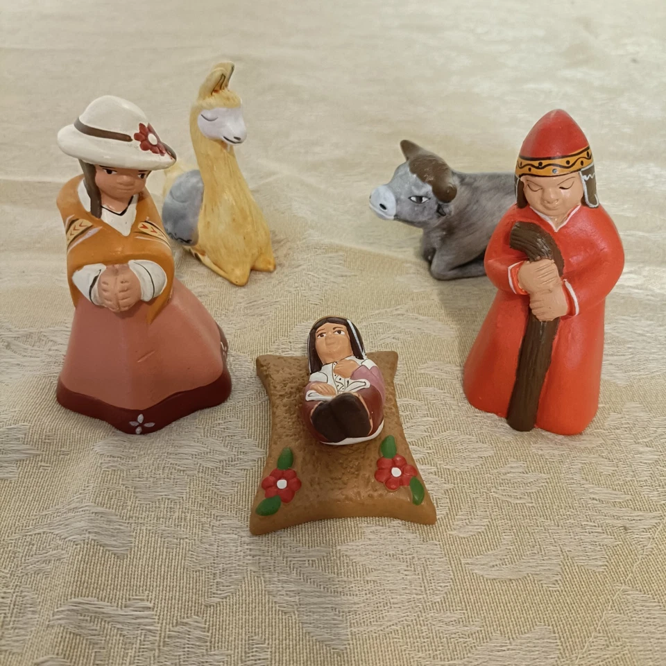 Natività Presepe In Terracotta Peruviano - Immagine 3 di 3