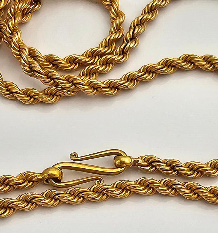 18K Yellow Gold ~TWISTED ROPE NECKLACE CHAIN~ 30