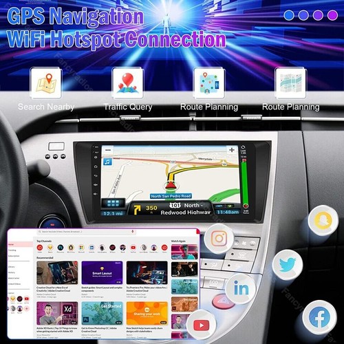4+64G For Toyota Prius 2010-2015 Car Stereo Radio Android 13 Carplay GPS WIFI BT - Picture 6 of 13