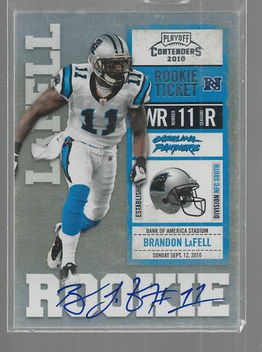 Brandon LaFell [White Jersey Autograph] #205 2010 Playoff Contenders card