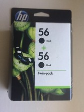 2 HP Ink Cartridges 56 Twin-pack Black Ink Cartridges C9319FN - NEW SEALED