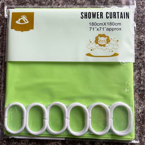 PEVA Shower Curtain Waterproof Mould Proof Bathroom Curtains with Hooks 1.8x1.8m - Picture 23 of 28