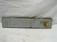Early Retired Metal Street Sign Rosemont Avenue PA City Embossed