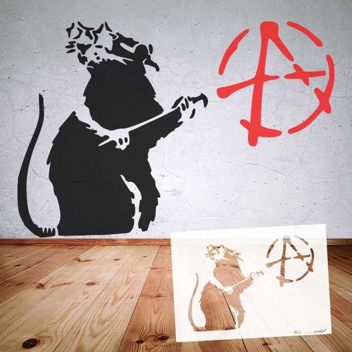Schablonen BANKSY (Motive B9-B64) in DIN A7 & A6, Stencil für Airbrush / Malen - Bild 110 von 128