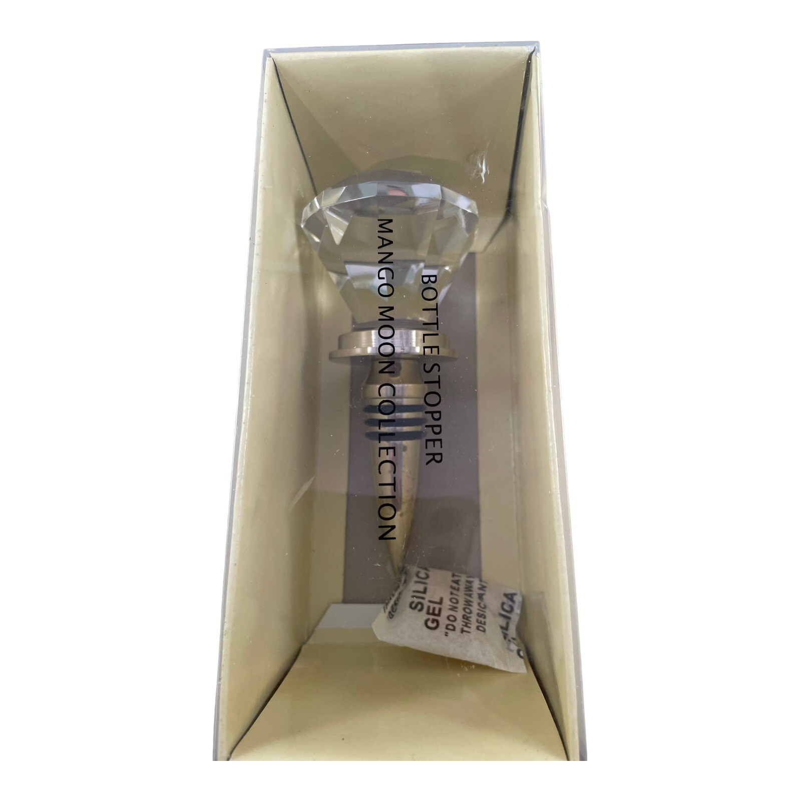 Mango Moon Collection Diamond Clear Glass Door Knob Wine Bottle Stopper
