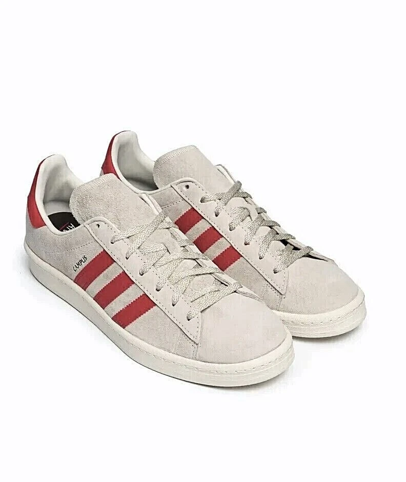 Por el contrario amortiguar Primitivo Adidas Originals Campus 80s Skateboard Grey Red Suede Shoes Trainers Mens  BONUS | eBay