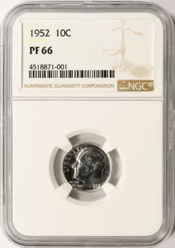 1952 Proof 10c Roosevelt Dime NGC PF66