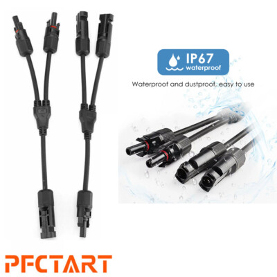 Solar Panel Y Branch Cable Connection Waterproof Adapter Y Connector Extension