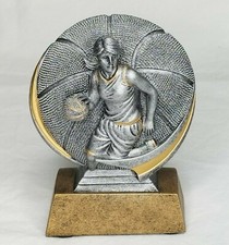 Girls Basketball Trophy Award 4 x 5" Silver Gold-tone Dribbling Ball -U