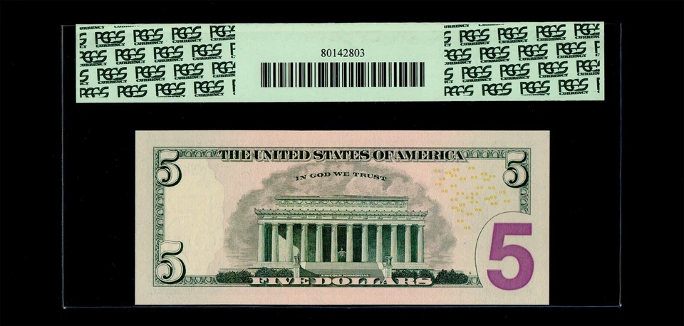 STAR 2006 $5 Federal Reserve Note PCGS SUPERB GEM 68 PPQ - Image 2 of 2