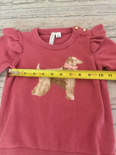 Janie and Jack Girls Mauve Pink Dog Ruffle Sweater Size 5 - Picture 6 of 9