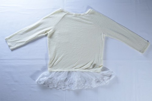 Soprano girls sweater lace hem girl sz 10/12 Long sleeve lightweight pocket - Picture 2 of 6
