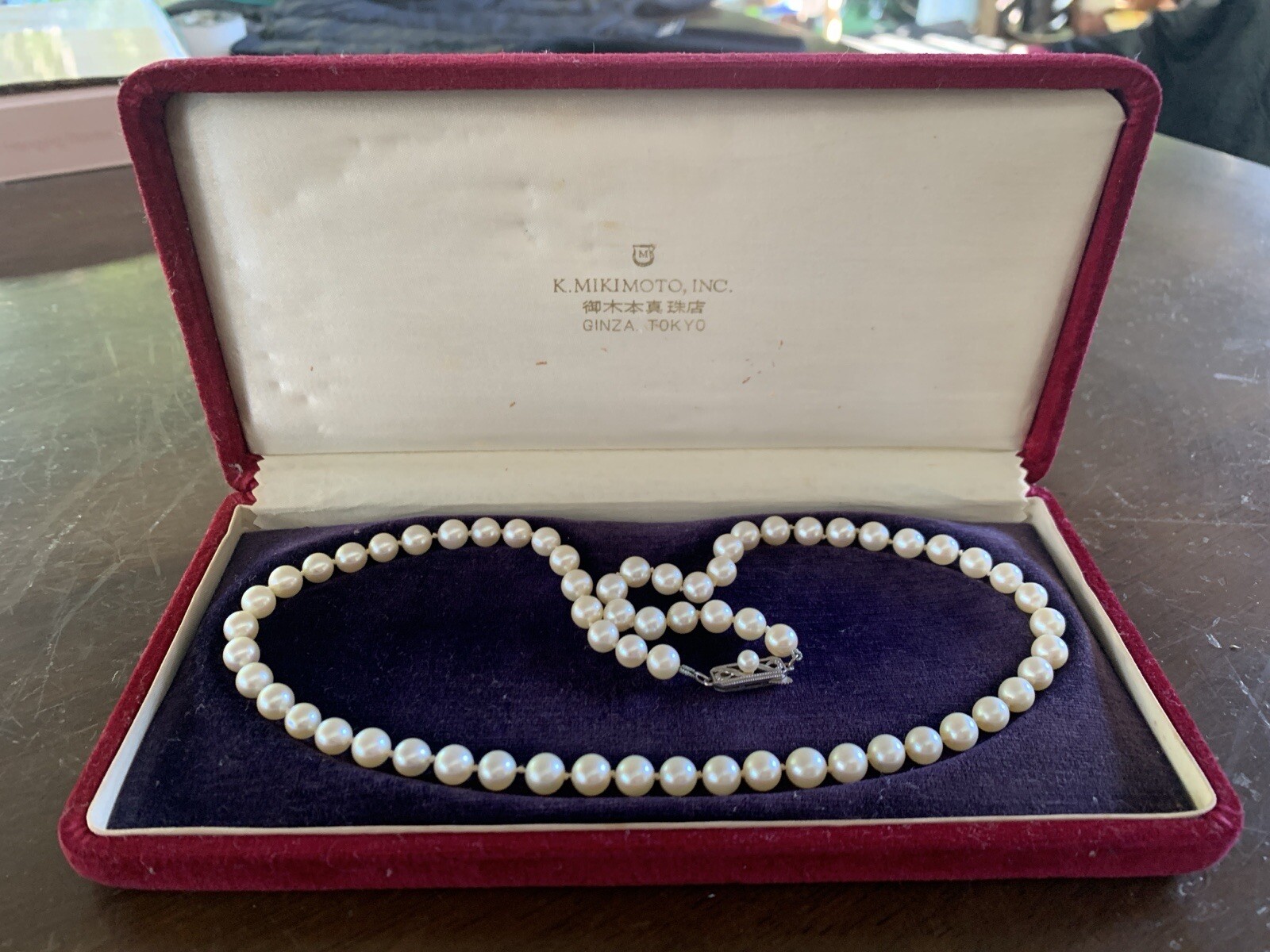 Vintage Mikimoto Akoya Pearl Necklace-14k White Solid Gold