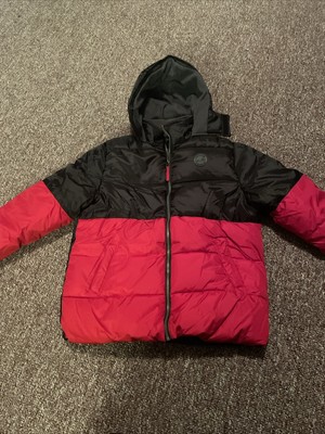 Boy's hooded puffer jacket, Xtreme, sz L, Red & Black fleece lining, NWOT