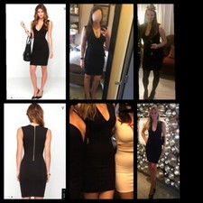 New XL fit Large ?? Lulus  black sleeveless v-neck stretch knit bodycon dress