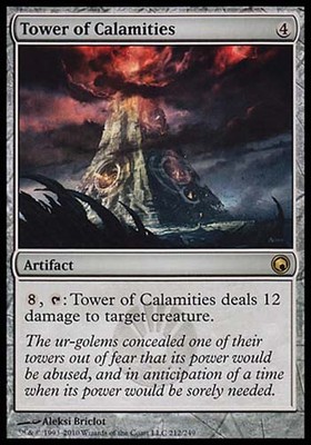 1x Tower of Calamities Scars of Mirrodin MtG Magic Artifact Rare 1 x1 Card Cards
