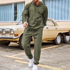 Men Tracksuit Outfit 2-Piece Set Long Sleeve Hoodie and Pants Set
