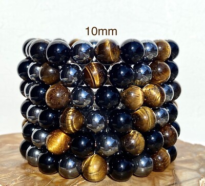 Wholesale 6 Pcs Natural Protection 10mm Crystal Healing Stretch Bracelet 8''