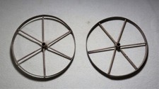 VINTAGE PAIR OF MINIATURE 7 1/4" DIA. STEEL WHEELS