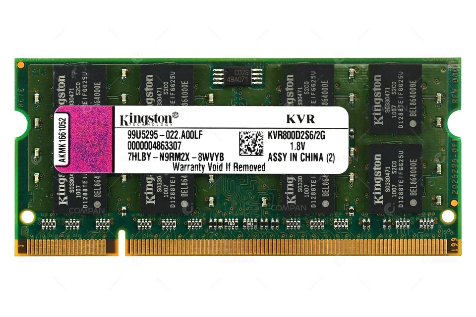 KVR800D2S6-2G KINGSTON MEMORY 2GB PC2-6400 200-PIN SODIMM 800MHZ DDR2 KVR800D2S6 - Image 2 of 4