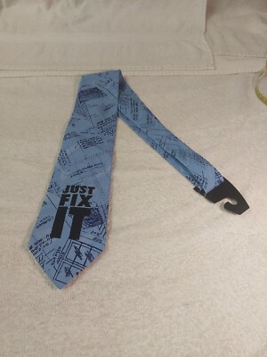 Home Improvement Tool Time ''Just Fix It'' Mens Tie Blueprint Tim Toolman 90s VTG