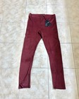David Lerner DAL0391 Front Zip Faux Suede Merlot Leggings Pants Size M NWT — photo 8