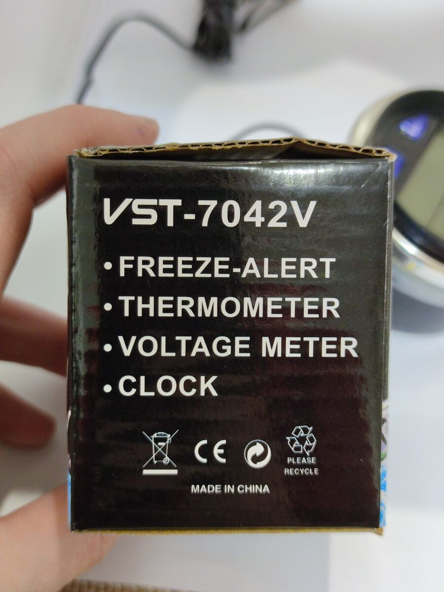 VST 7045V Car Thermometer Clock Voltmeter with Blue Backlight – pfdeal