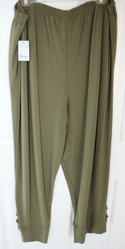 Sophia N.Y.C Green Elastic Waist Stretch Pants Women's Plus Size 3X ~ New W/Tag - Picture 7 of 9