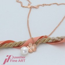 SCHOEFFEL Anhänger/Kette - Süd-See-Zucht-Perle & 1 Brillant - 18K/750 Rotgold