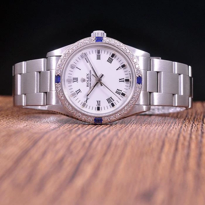 Rolex 67514 White Roman Oyster Perpetual Automatic Midsize 31mm