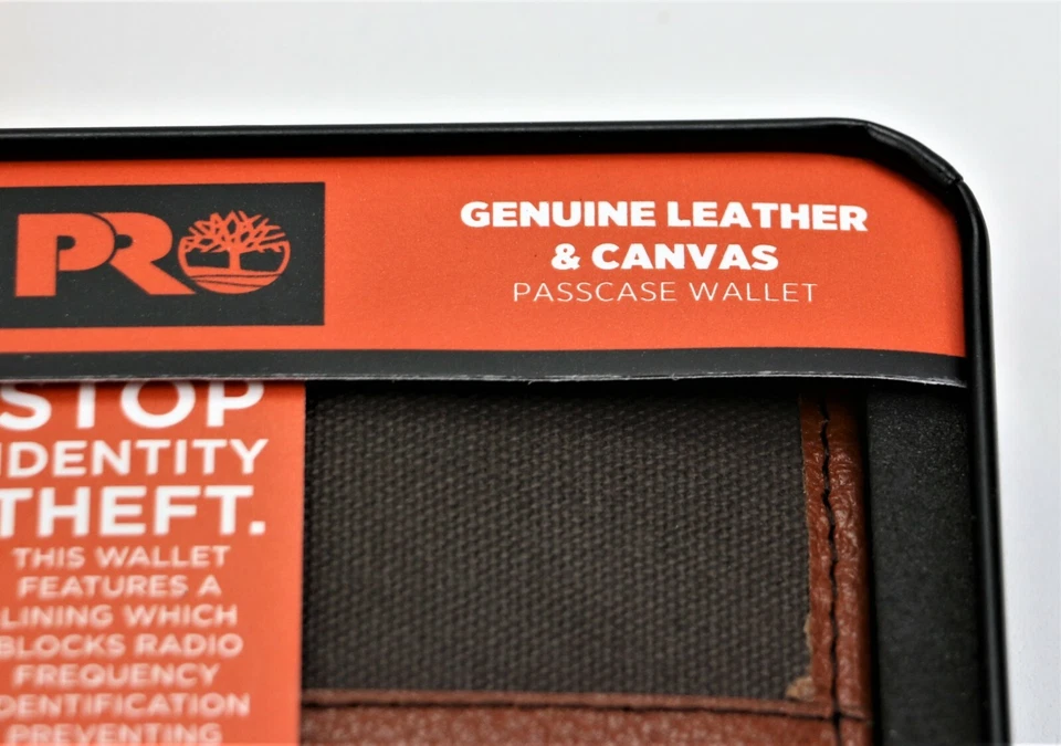 New Timberland Pro Patch Passcase Wallet Genuine Leather RFID Protection  - Image 2 of 4