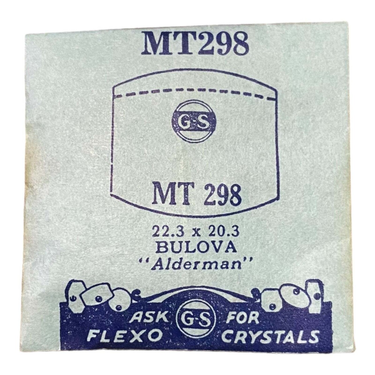 Germanow-Simon Mach (GS) MT298 Watch Crystal 22.3x20.3 NOS Part