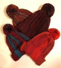 New Handmade Crochet Beanie Hat with Pom Pom Acrylic Multicolor Quality Yarn