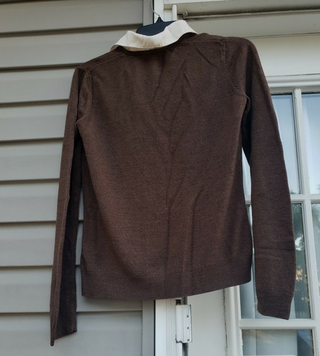Croft & Barrow Talla S Mujer Marrón Cuello en V Cable Tejido Pull Over Suéter - Imagen 2 de 9