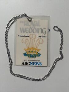 1981 The Royal Wedding Princess Diana &amp; Prince Charles ABC News Press Pass Lady