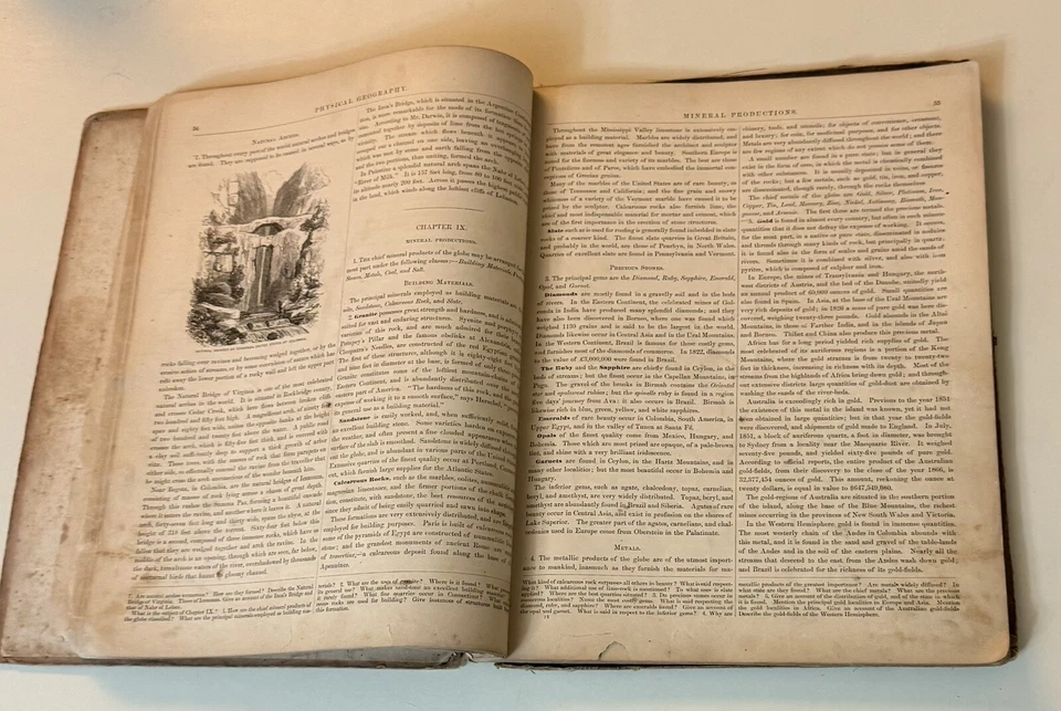 Atlas Escolar Mitchell’s Años 1850 - Geografía Física - Edición Revisada - De Colección Foto 4 de 4
