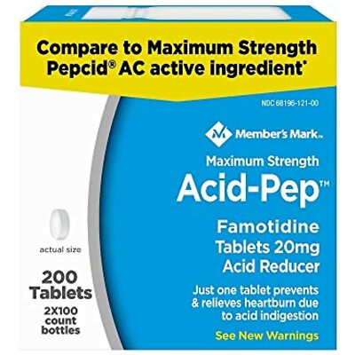 Members Mark Acid-Pep Famotidine Tablets, 20 mg (100 ct, 2pk.)